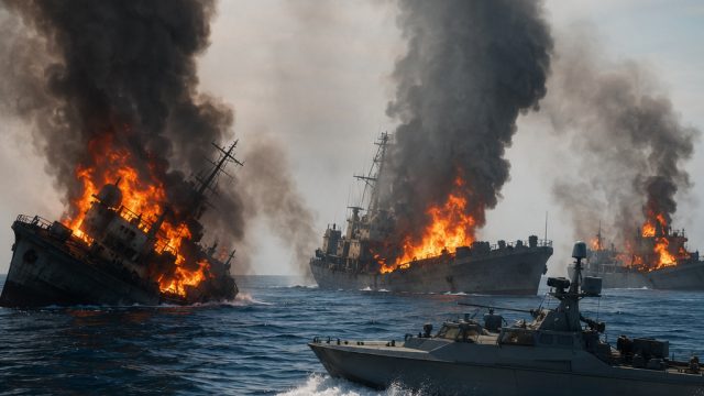 Ukrainian Forces Eliminate Three Russian Vessels in Coordina